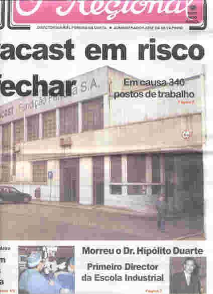 Capa do Jornal O REGIONAL de 11.5.2002